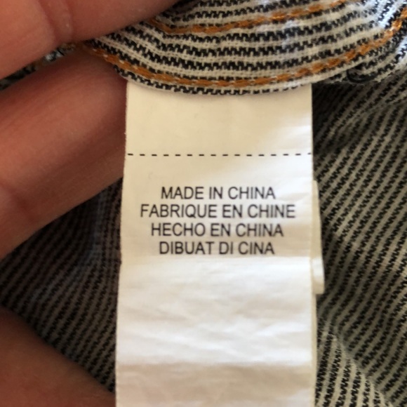 “Lucky Brand” men’s button front black/cream ticking stripe slim fit -sz L - Picture 12 of 14